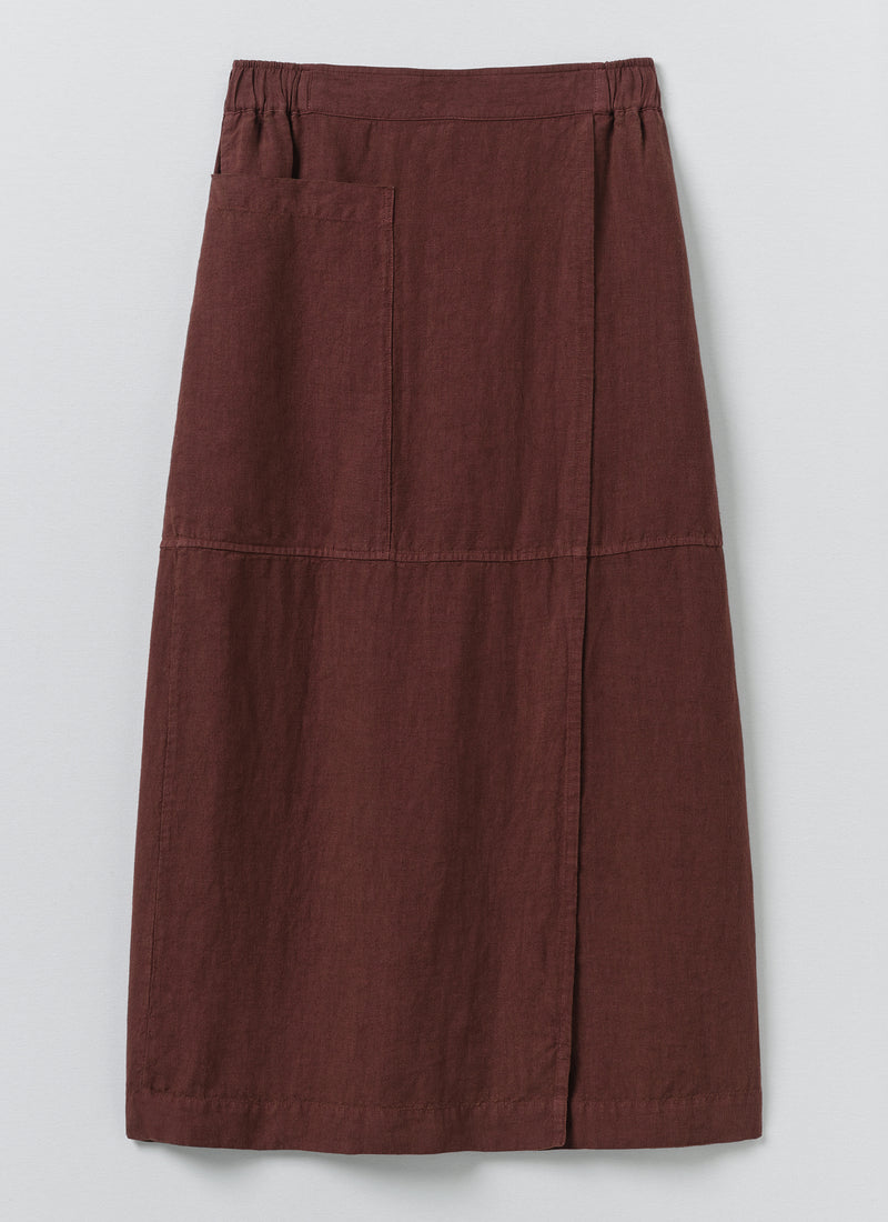 Garment Dyed Linen Apron Skirt | Fig