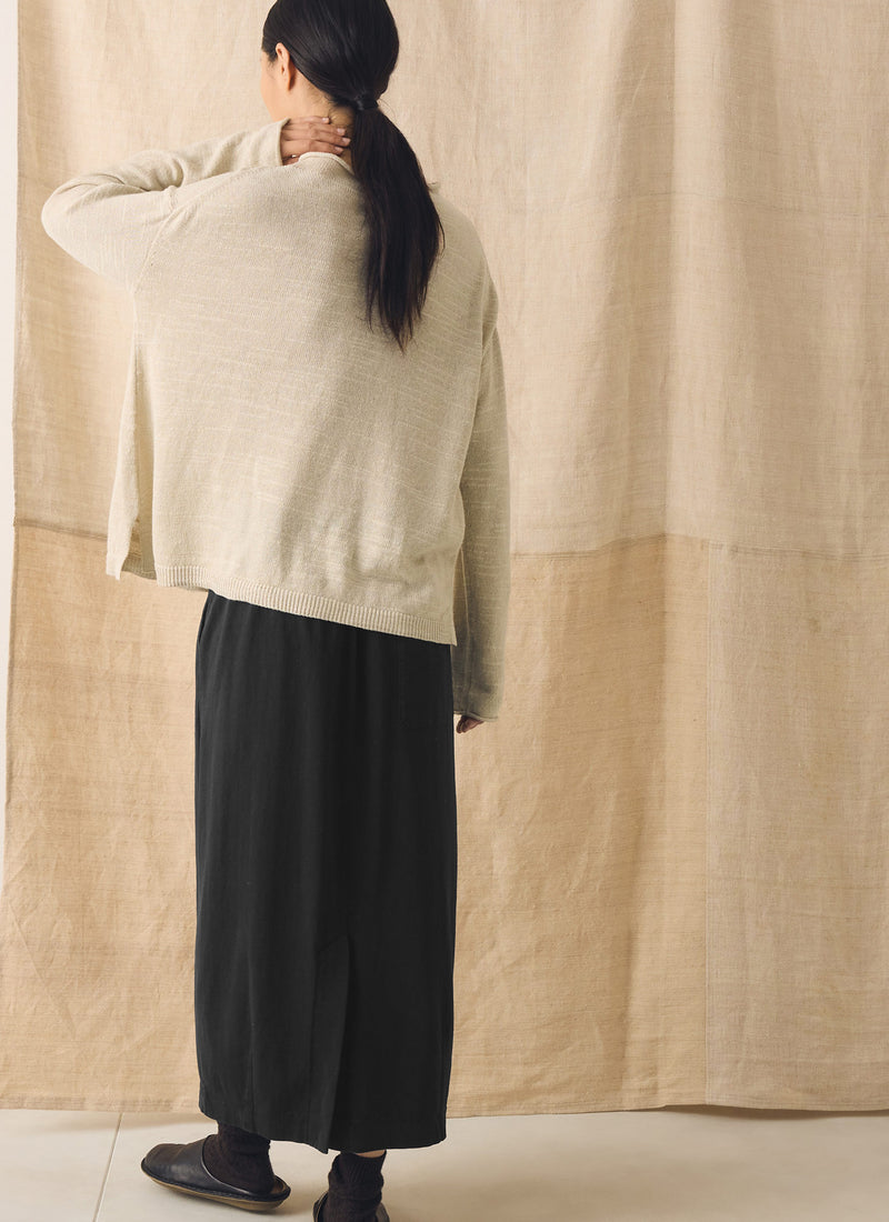 Cotton Jersey Pull On Skirt | Washed Black