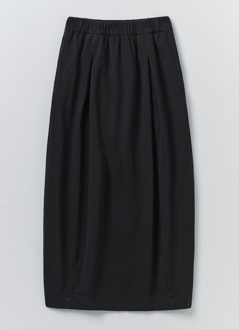 Cotton Jersey Pull On Skirt | Washed Black