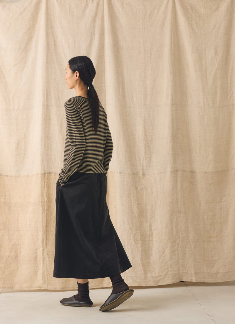 Organic Cord Pull On Skirt | Charcoal