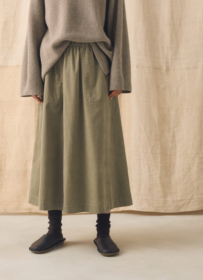 Organic Cord Pull On Skirt | Spelt