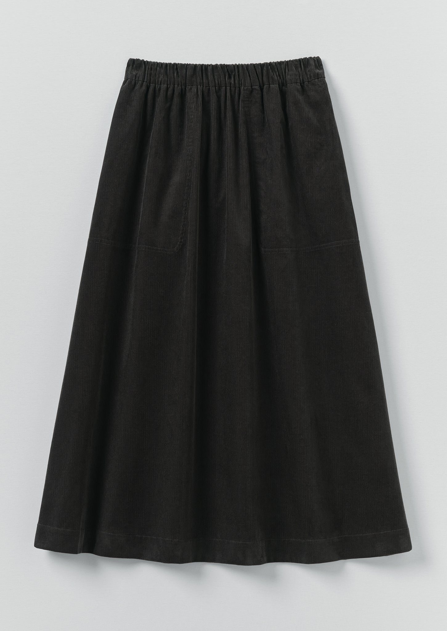 Organic Cord Pull On Skirt | Charcoal