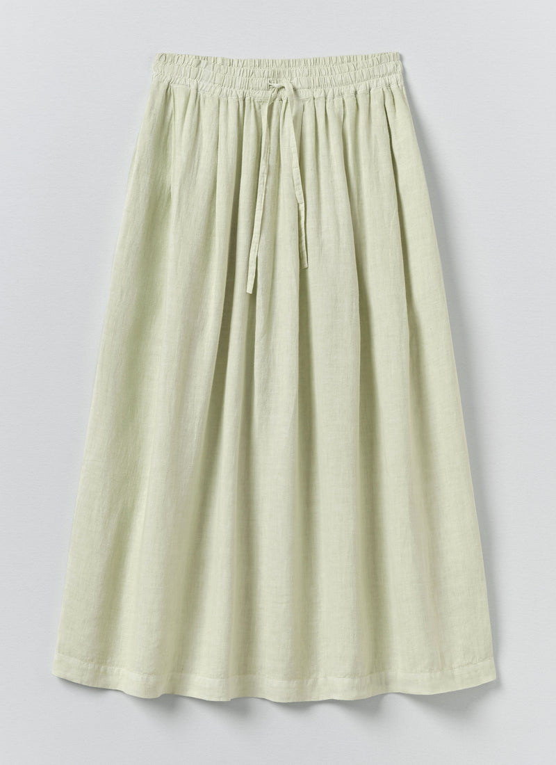 Garment Dyed Linen Skirt | Mint Tea
