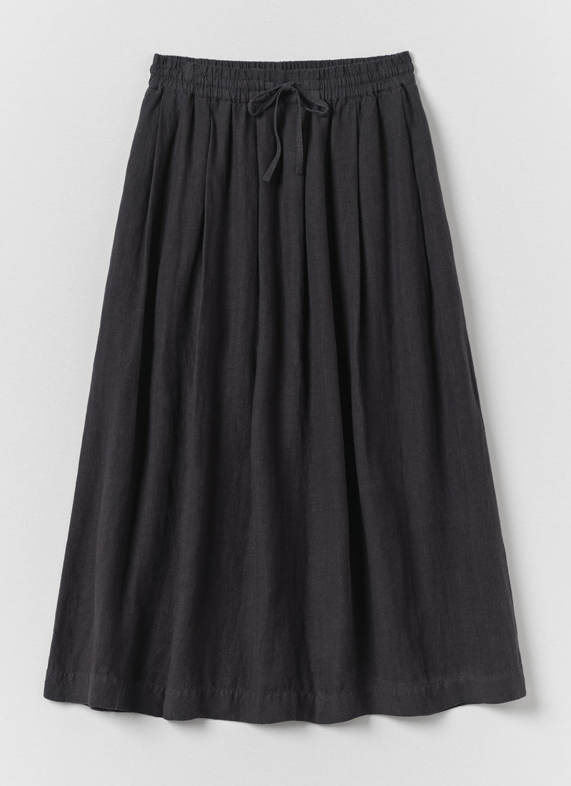Garment Dyed Linen Skirt | Black Pepper