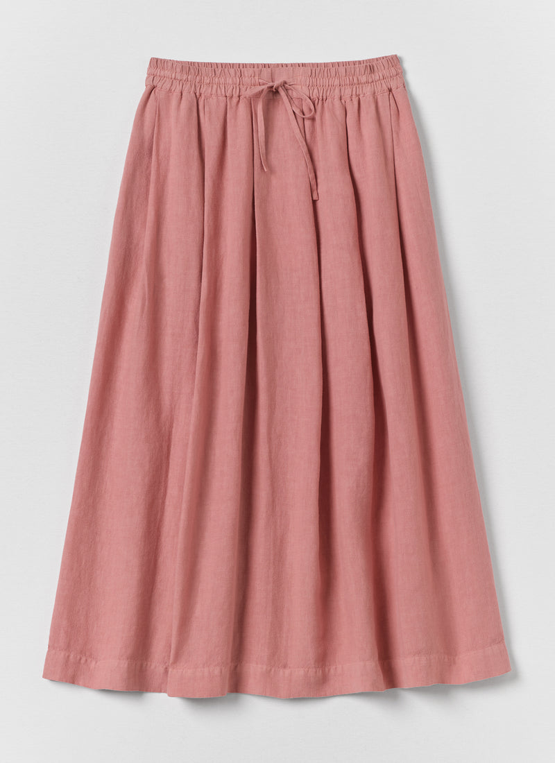 Garment Dyed Linen Skirt | Dusty Rose