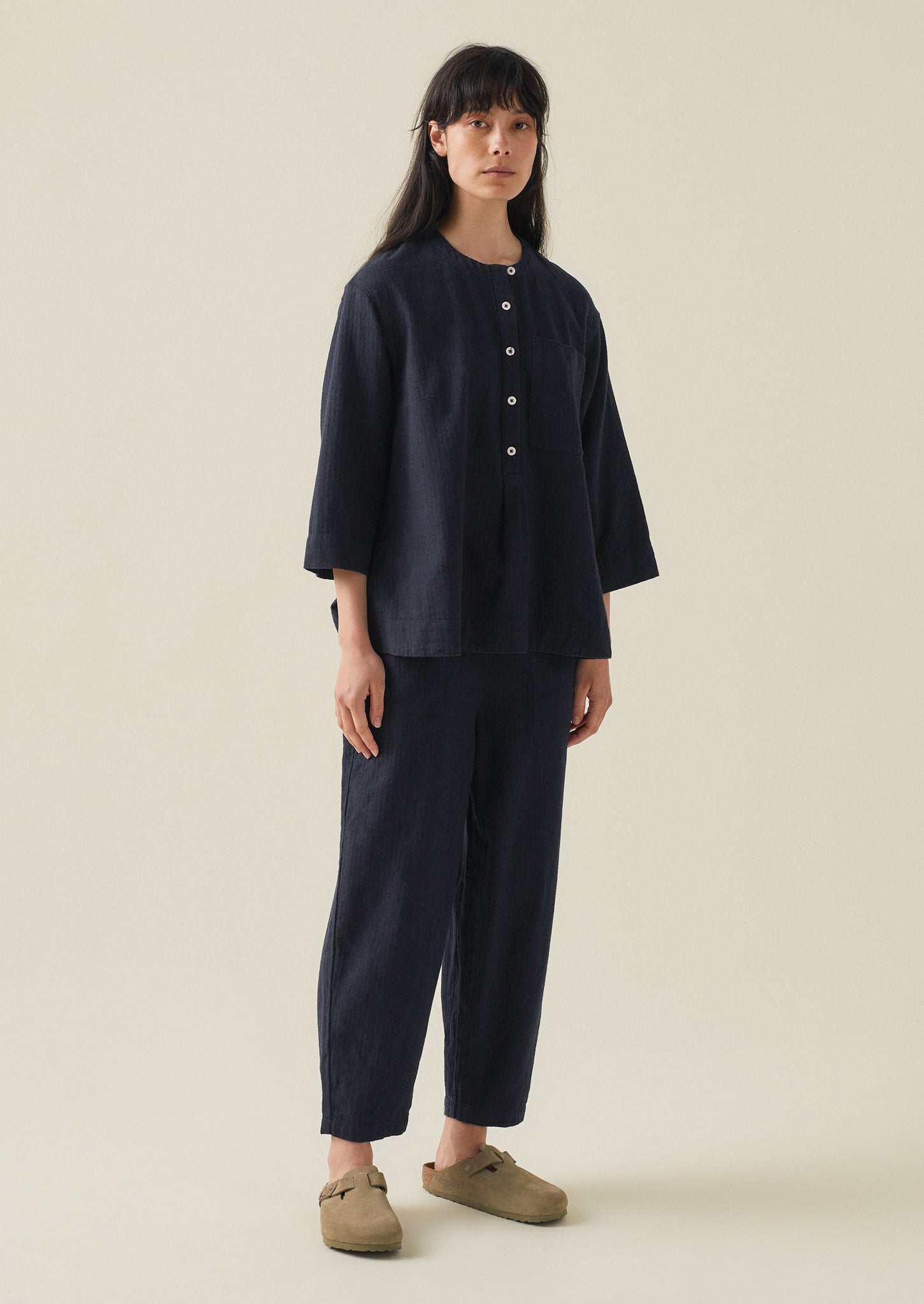 COS Cotton-linen Trousers in Natural