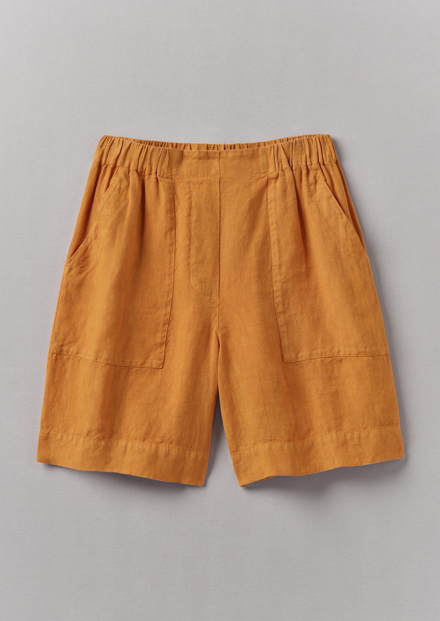 Garment Dyed Linen Shorts | Marigold