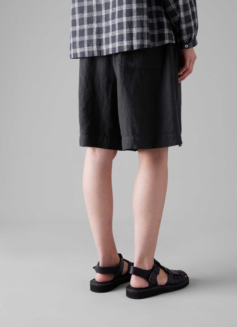 Garment Dyed Drawstring Shorts | Black Pepper
