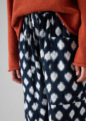 Crosshatch Ikat Pull On Trousers | Indigo Blue