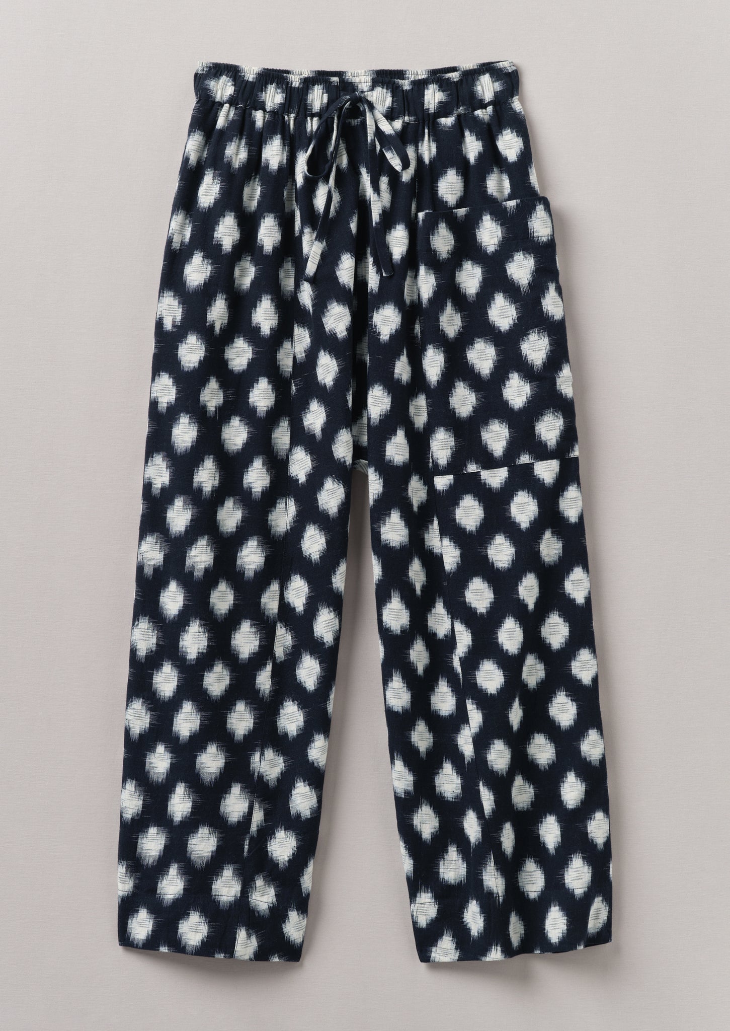Crosshatch Ikat Pull On Trousers | Indigo Blue