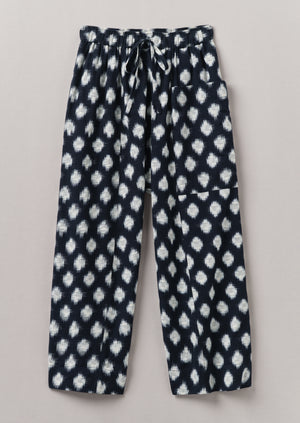 Crosshatch Ikat Pull On Trousers | Indigo Blue