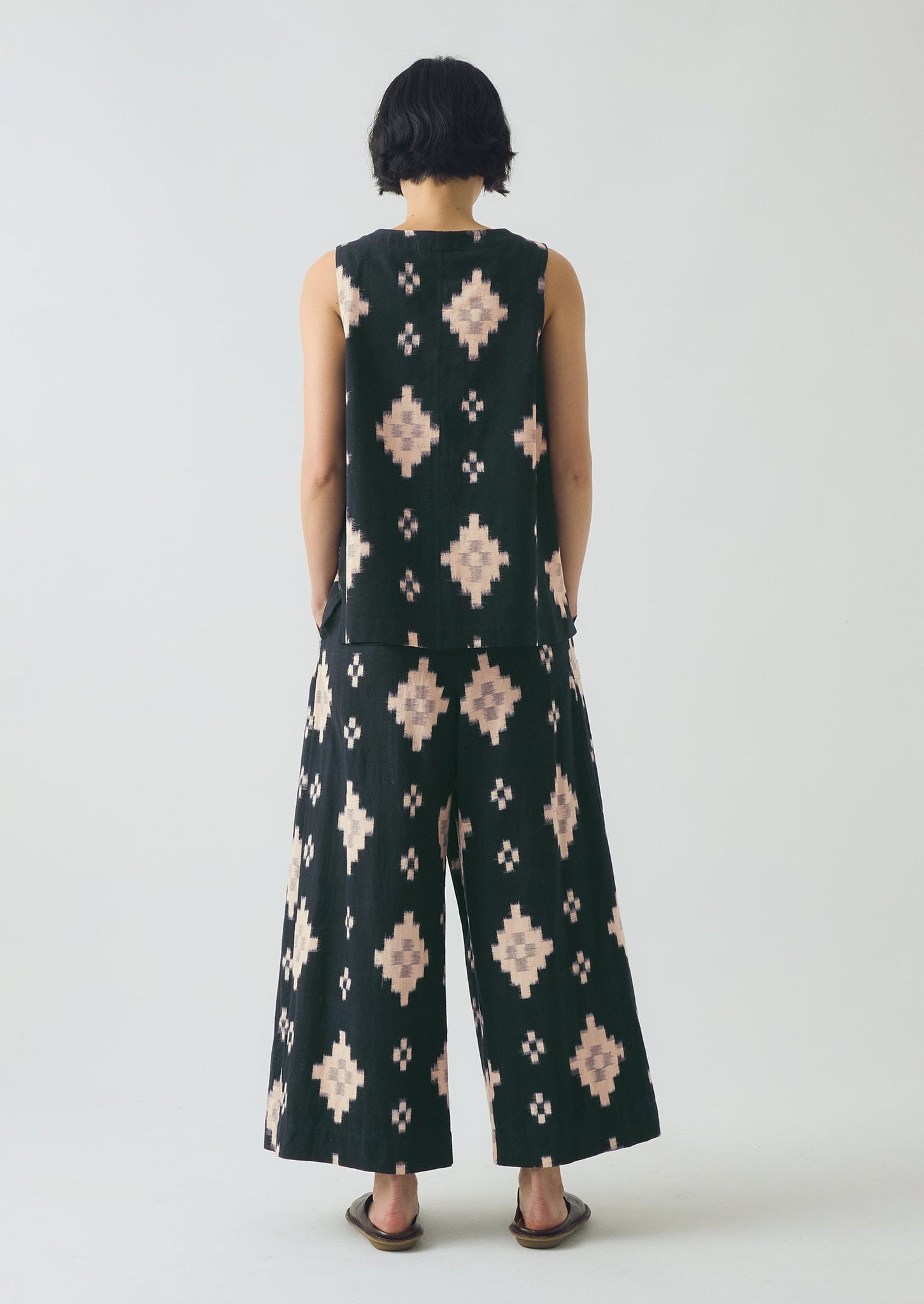 Fugue Ikat Wrap Trousers | Midnight/Sand