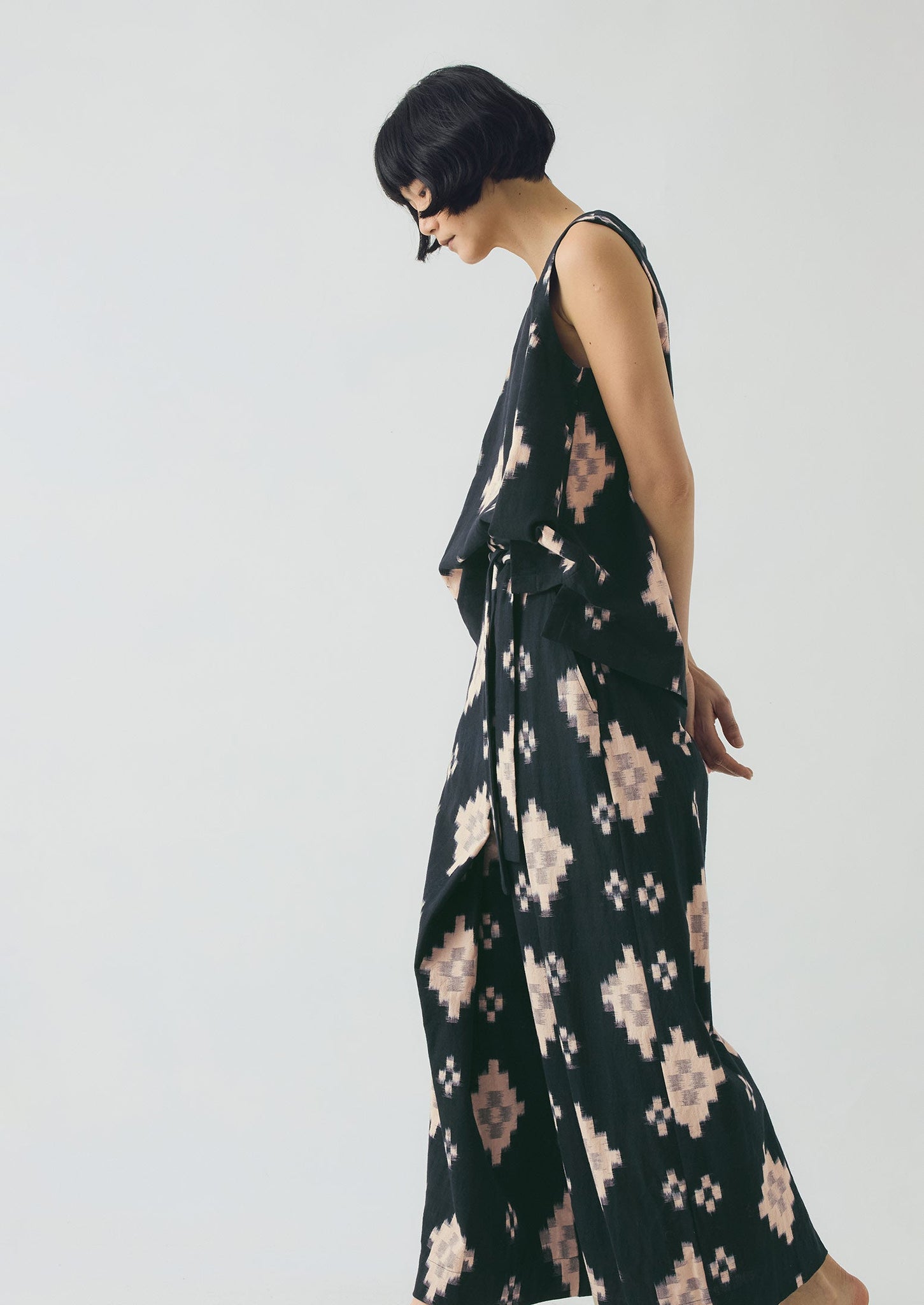 Fugue Ikat Wrap Trousers | Midnight/Sand