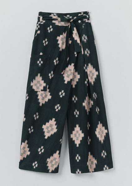 Fugue Ikat Wrap Trousers Midnight Sand