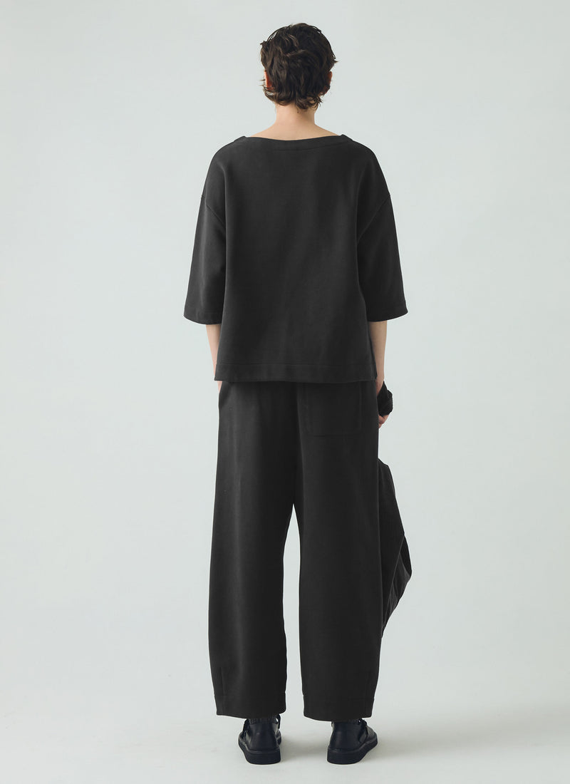 Jersey Barrel Leg Trousers | Black Pepper