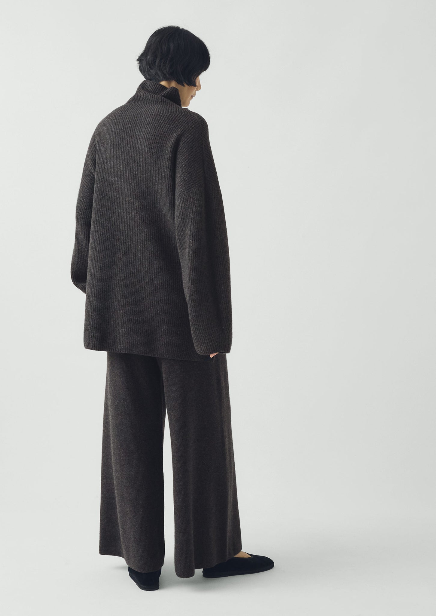 Wool Cashmere Knitted Trousers | Charcoal