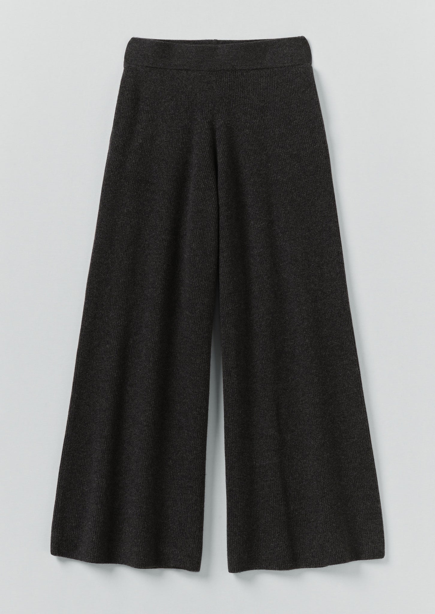 Wool Cashmere Knitted Trousers | Charcoal