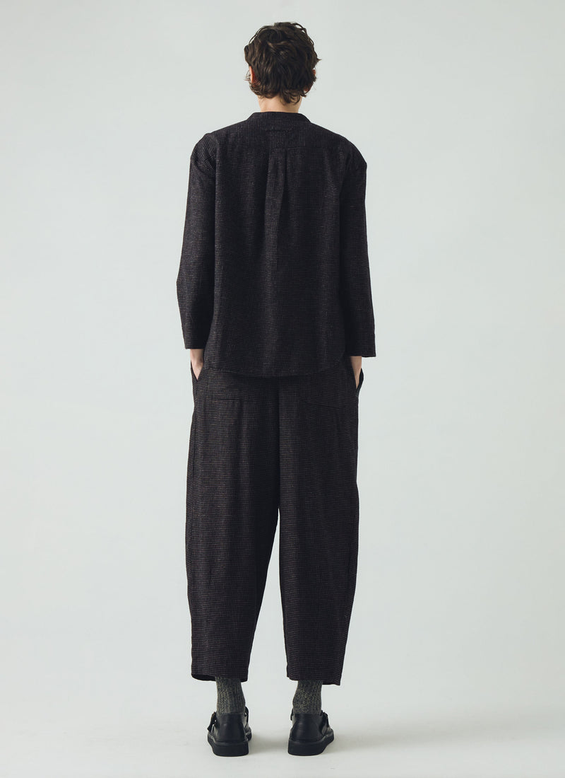 Minako Check Cotton Cashmere Trousers | Black/Ecru