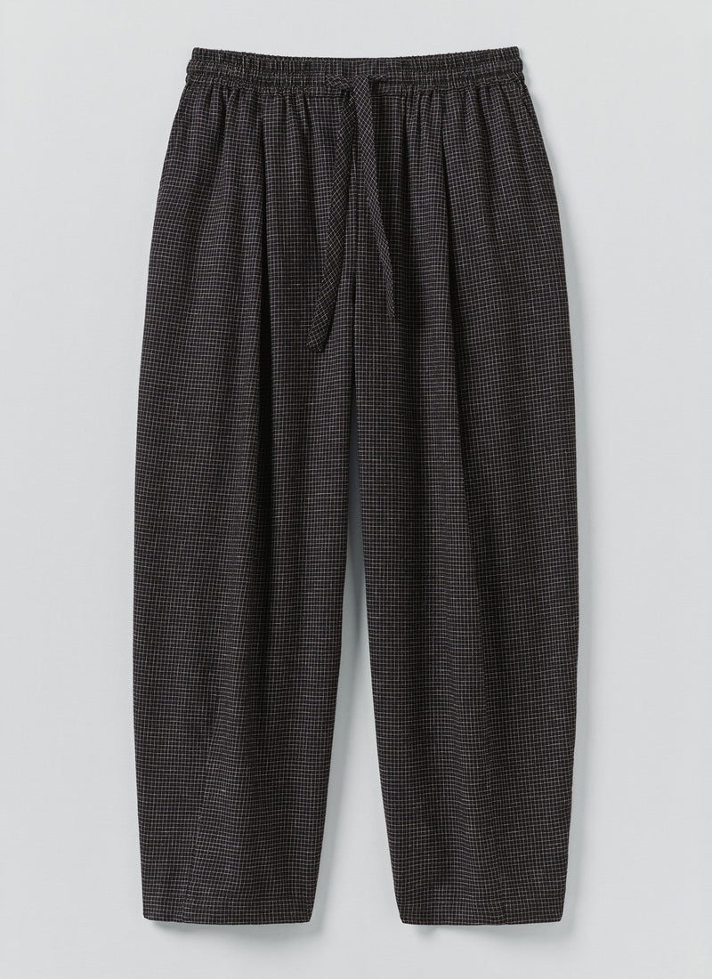 Minako Check Cotton Cashmere Trousers | Black/Ecru