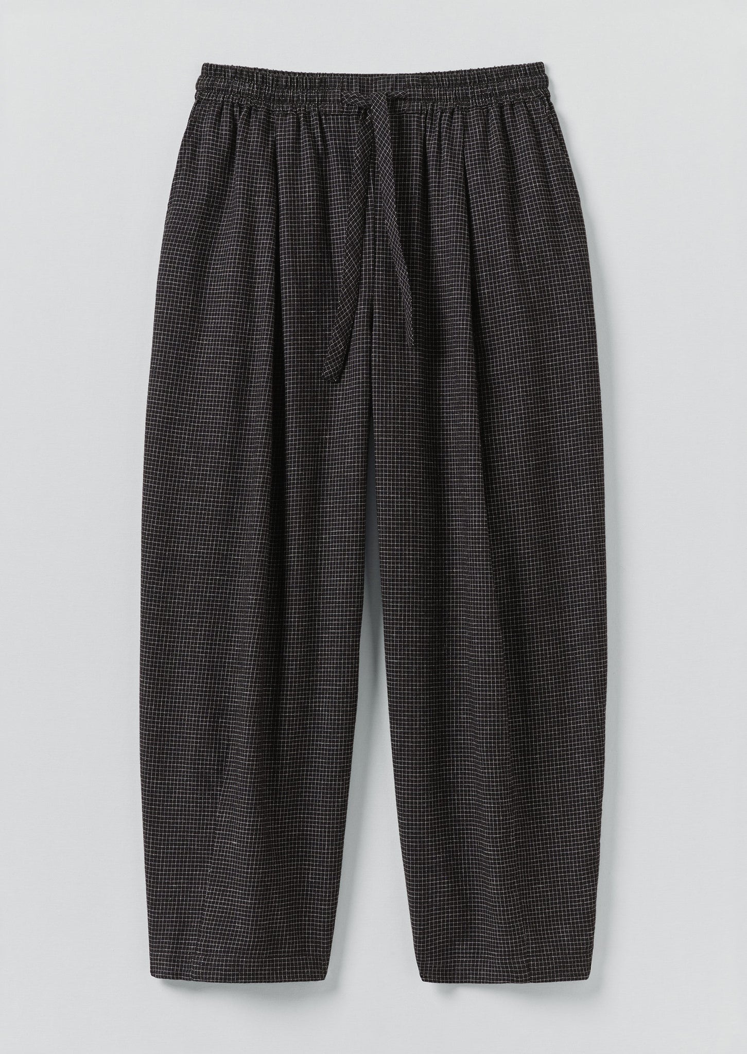 Minako Check Cotton Cashmere Trousers | Black/Ecru