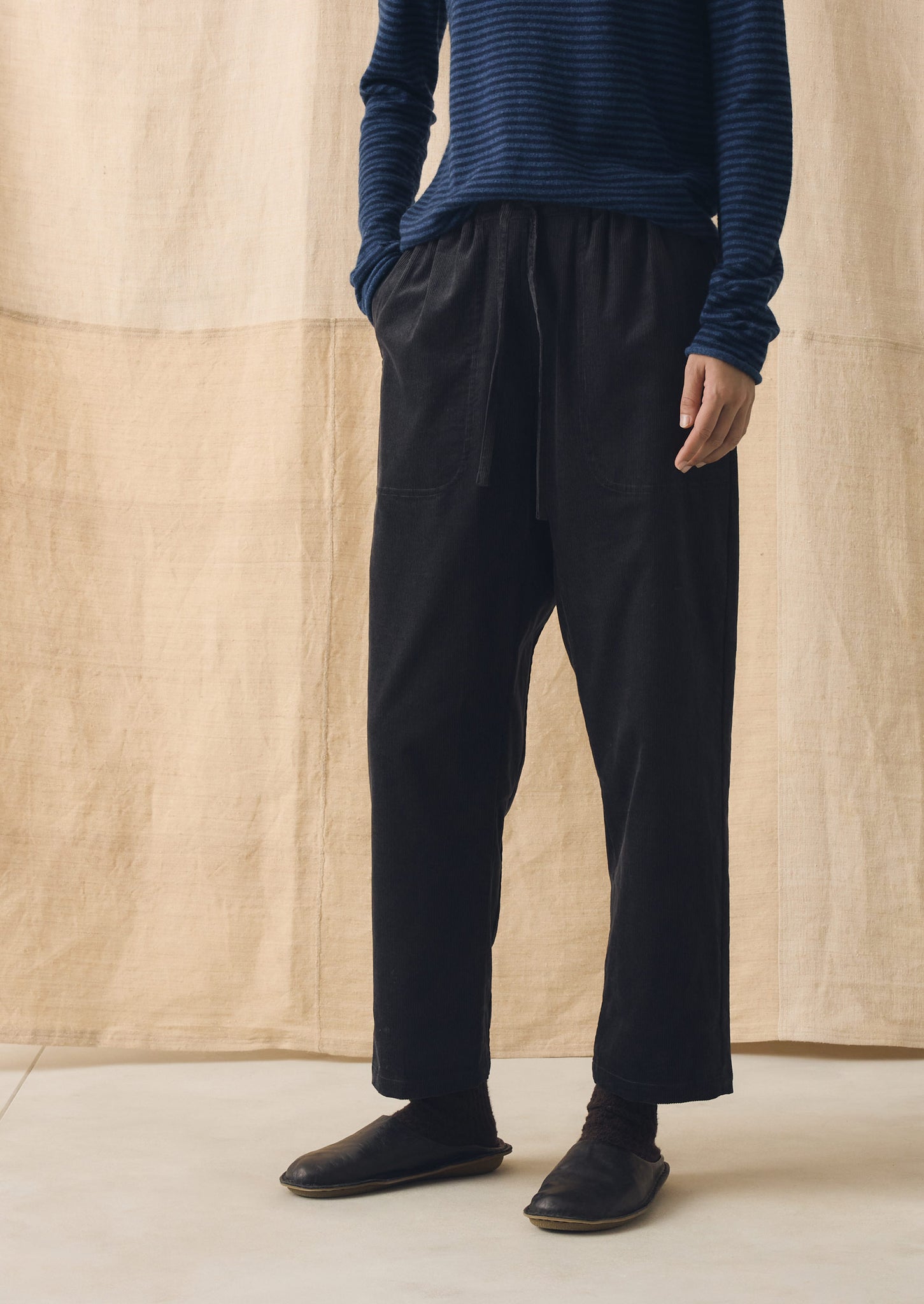 Suki Organic Cord Trousers | Charcoal