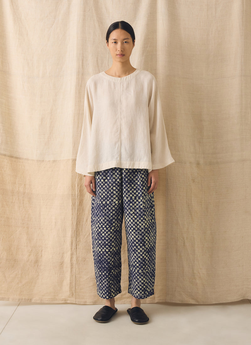 Batik Cook Check Trousers | Provencal Blue