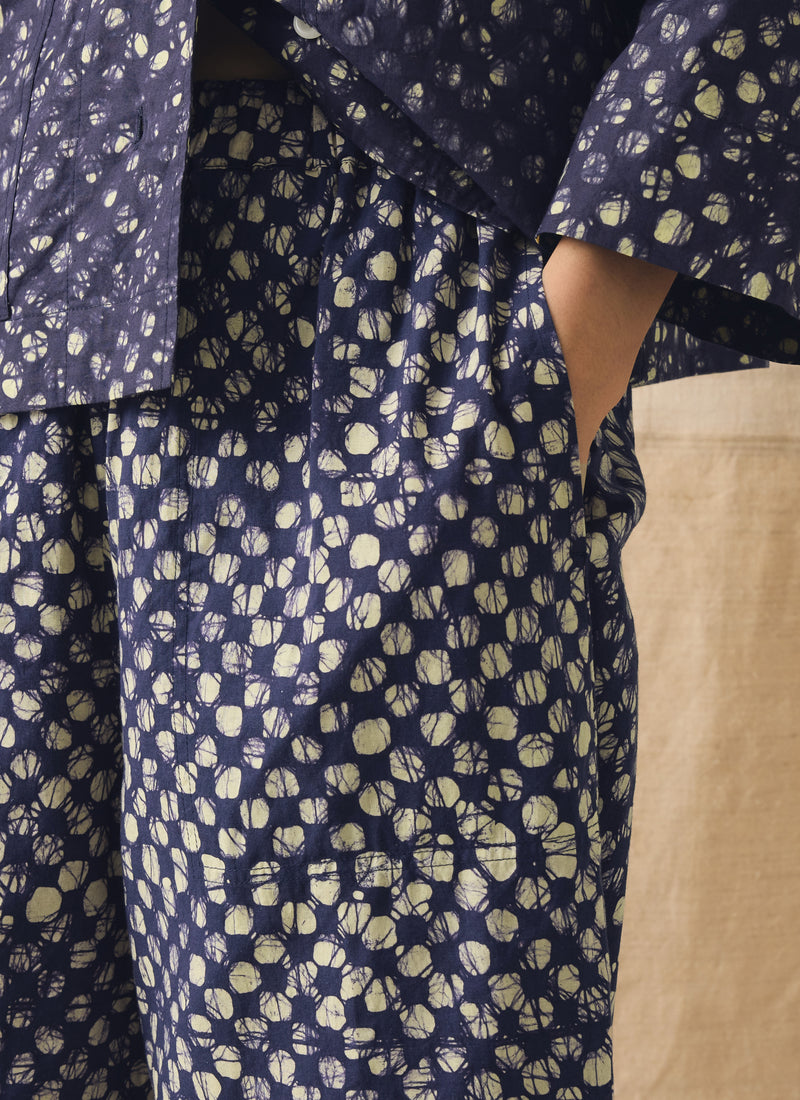 Batik Cook Check Trousers | Provencal Blue