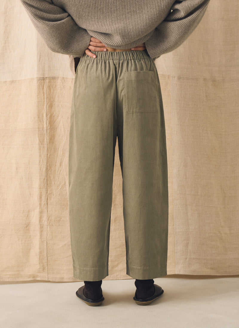 Organic Cord Barrel Leg Trousers | Spelt