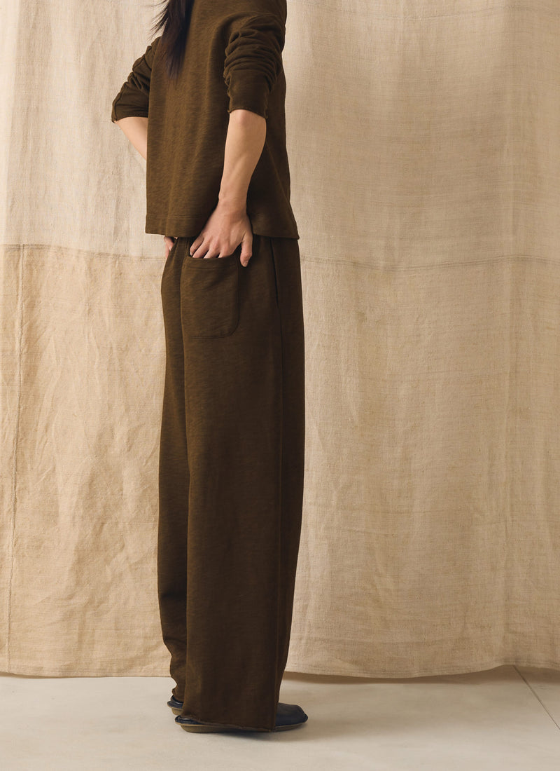 Full Length Loopback Jersey Trousers | Dark Olive
