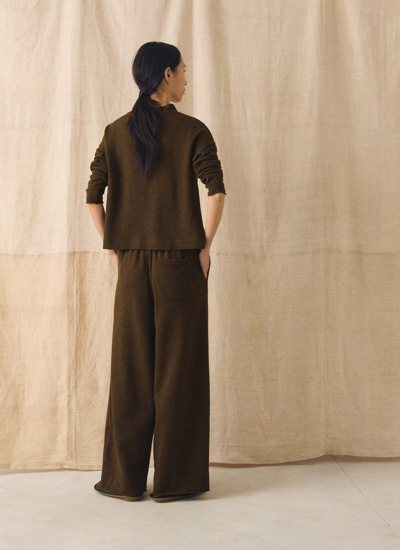 Full Length Loopback Jersey Trousers | Dark Olive
