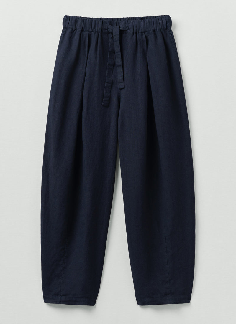Minako Garment Dyed Linen Trousers | Midnight