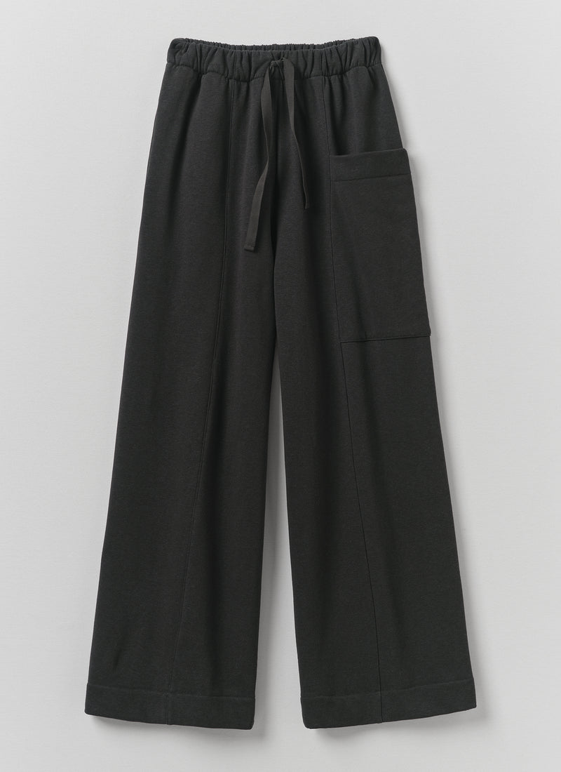 Cotton Hemp Loopback Jersey Trousers | Dark Charcoal