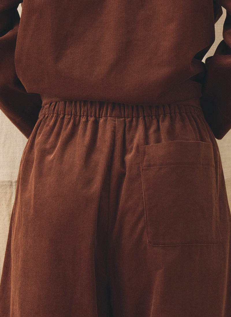 Barrel Leg Cord Trousers | Brick Red