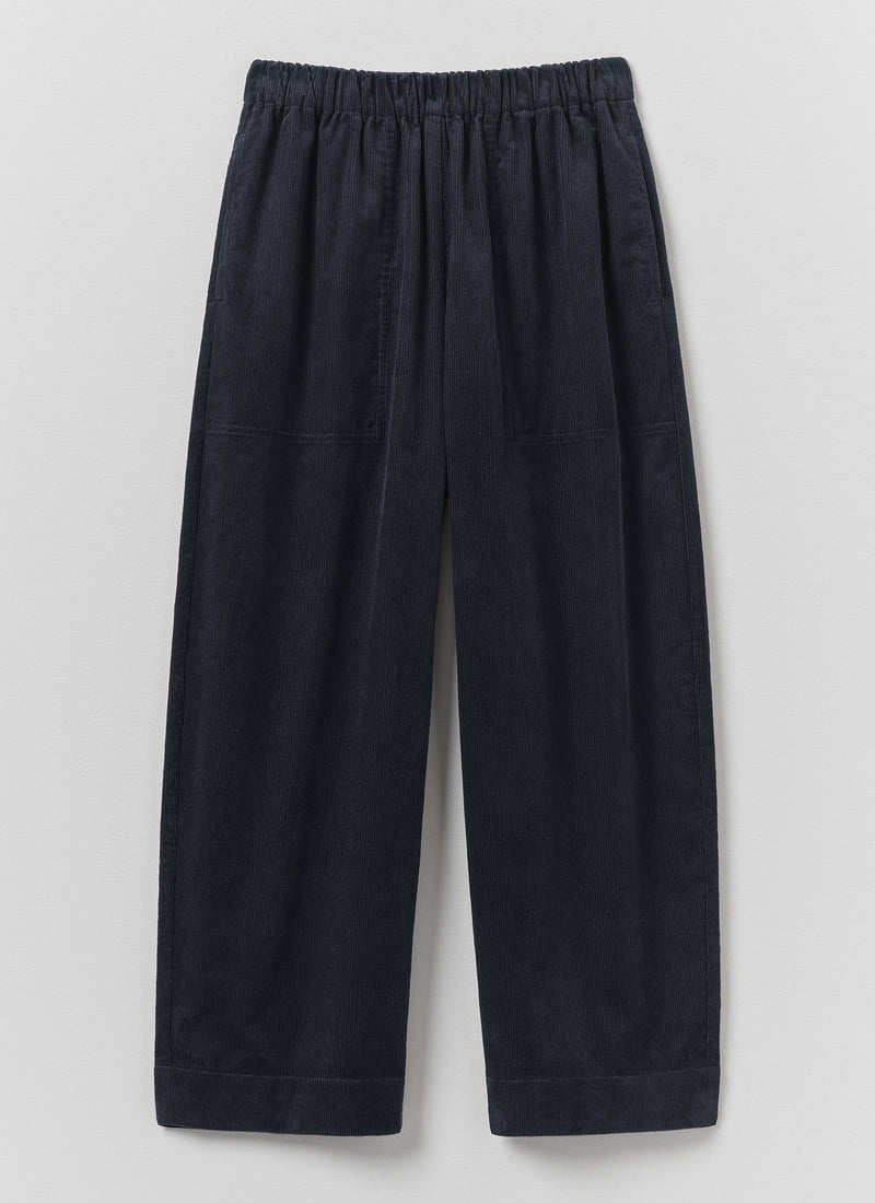 Barrel Leg Cord Trousers | Midnight