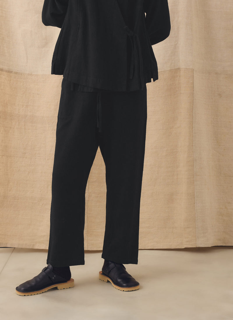 Suki Brushed Linen Cotton Herringbone Trousers | Slate