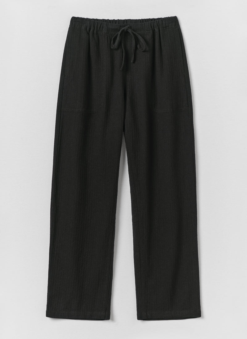 Suki Brushed Linen Cotton Herringbone Trousers | Slate