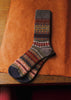 Chup Fair Isle Stripe Wool Socks | Smoke