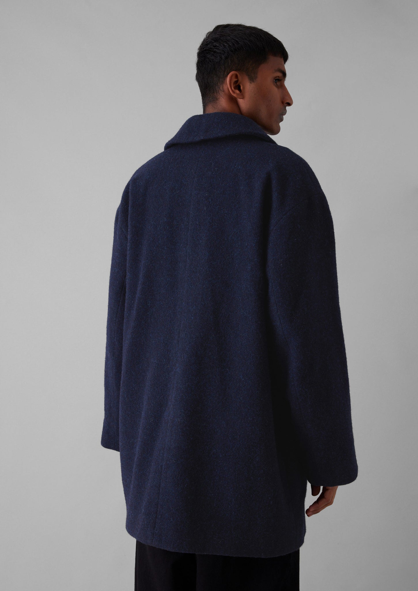 Relaxed Wool Coat Navy TOAST
