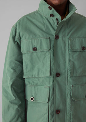 Waxed Cotton Coat | Blue Jade