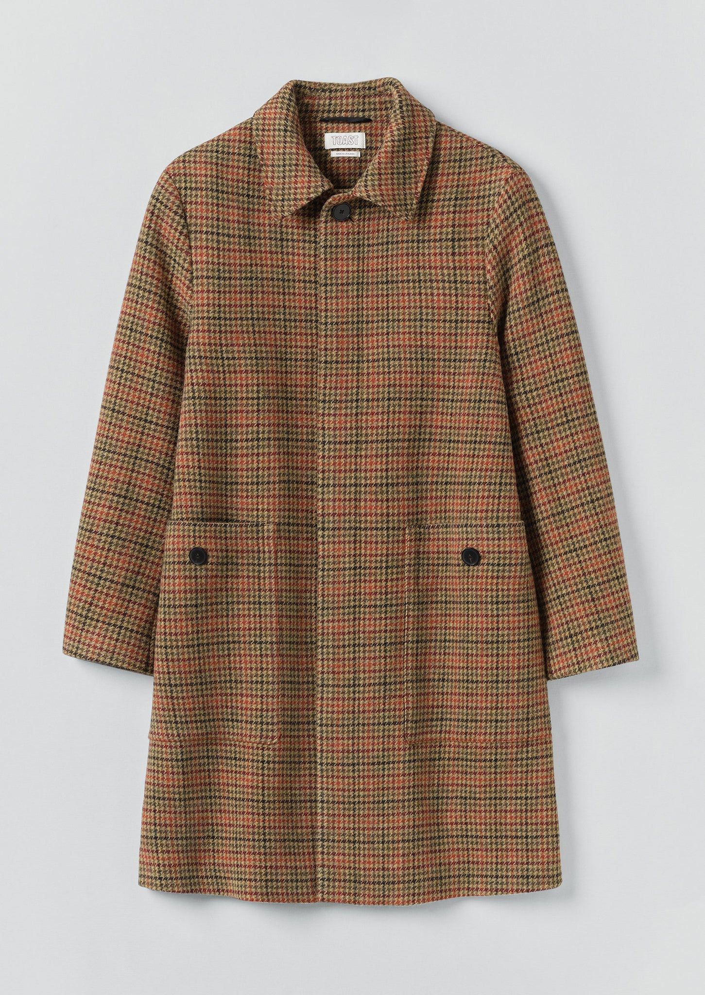 Vibrant Check Wool Overcoat | Umber Multi