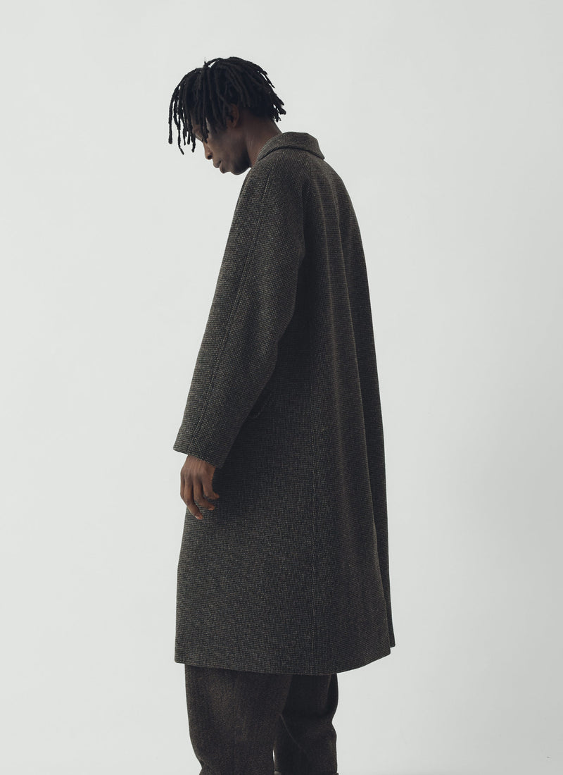 Textured Tweed Wool Overcoat | Iron Grey