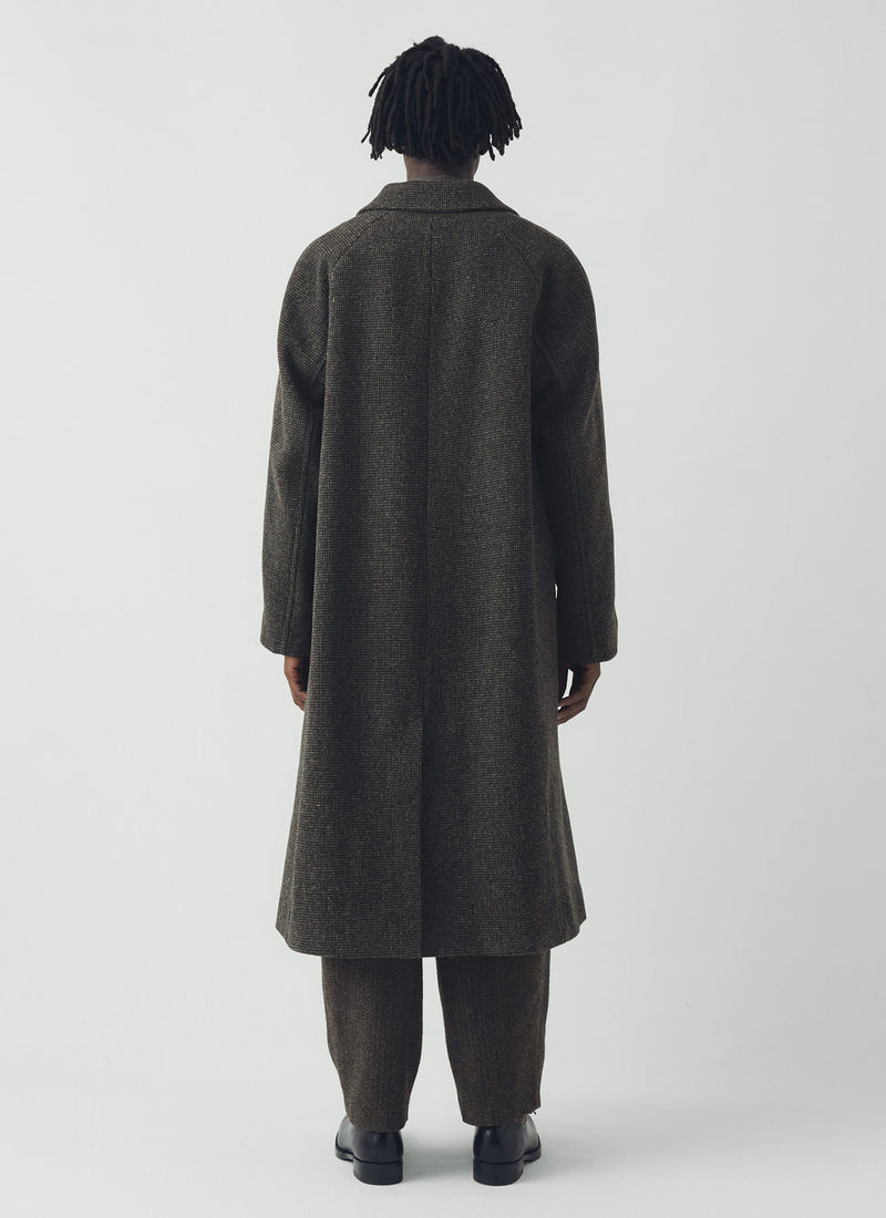 Textured Tweed Wool Overcoat | Iron Grey