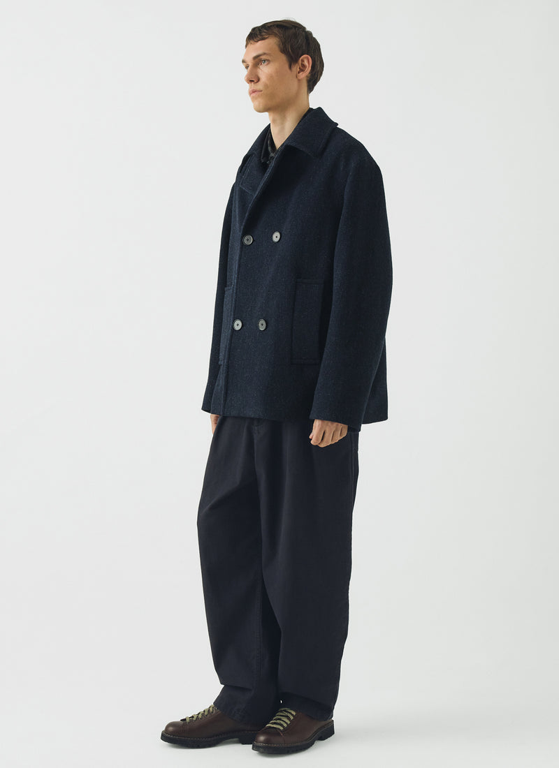 Double Breasted Wool Peacoat | Navy