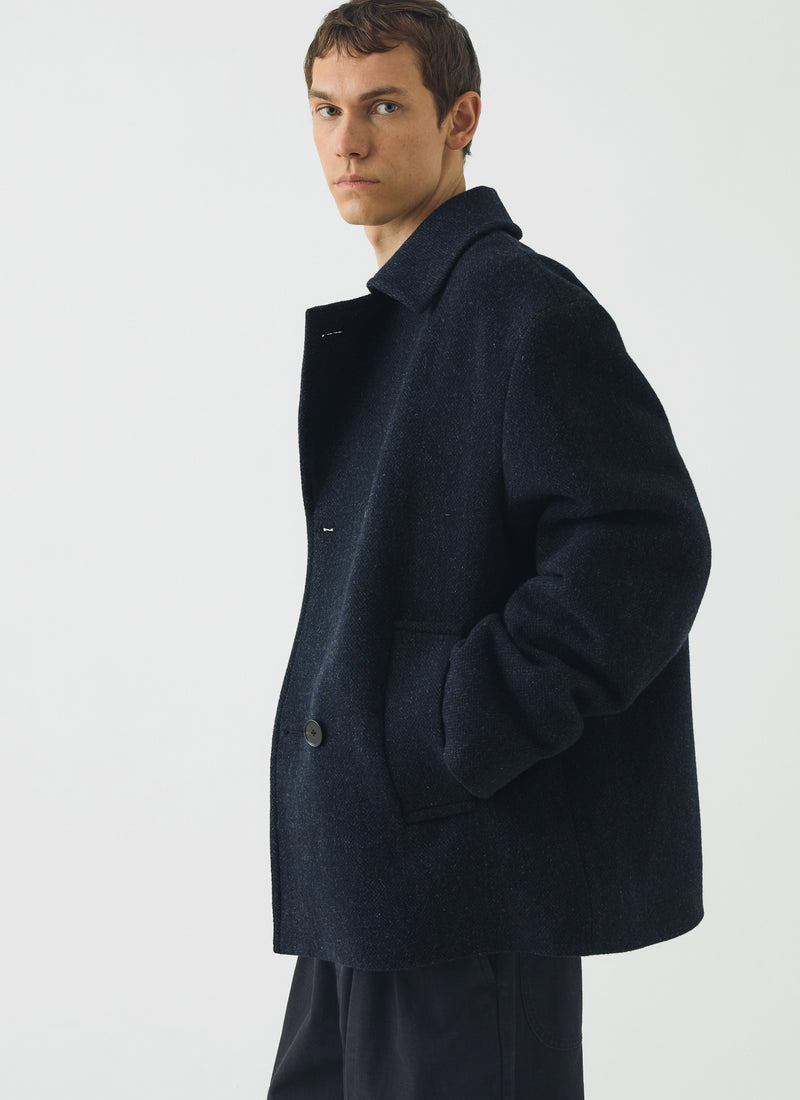Double Breasted Wool Peacoat | Navy