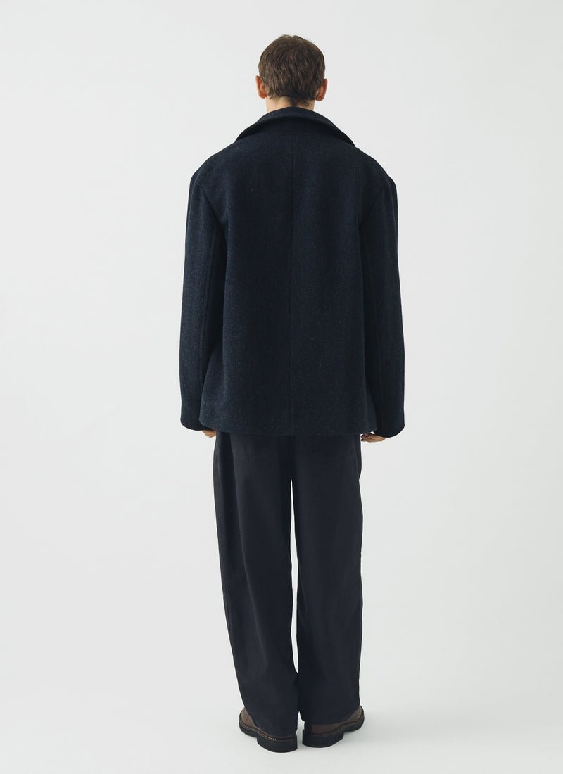 Double Breasted Wool Peacoat | Navy