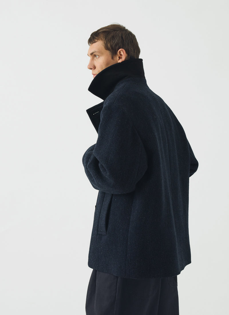 Double Breasted Wool Peacoat | Navy