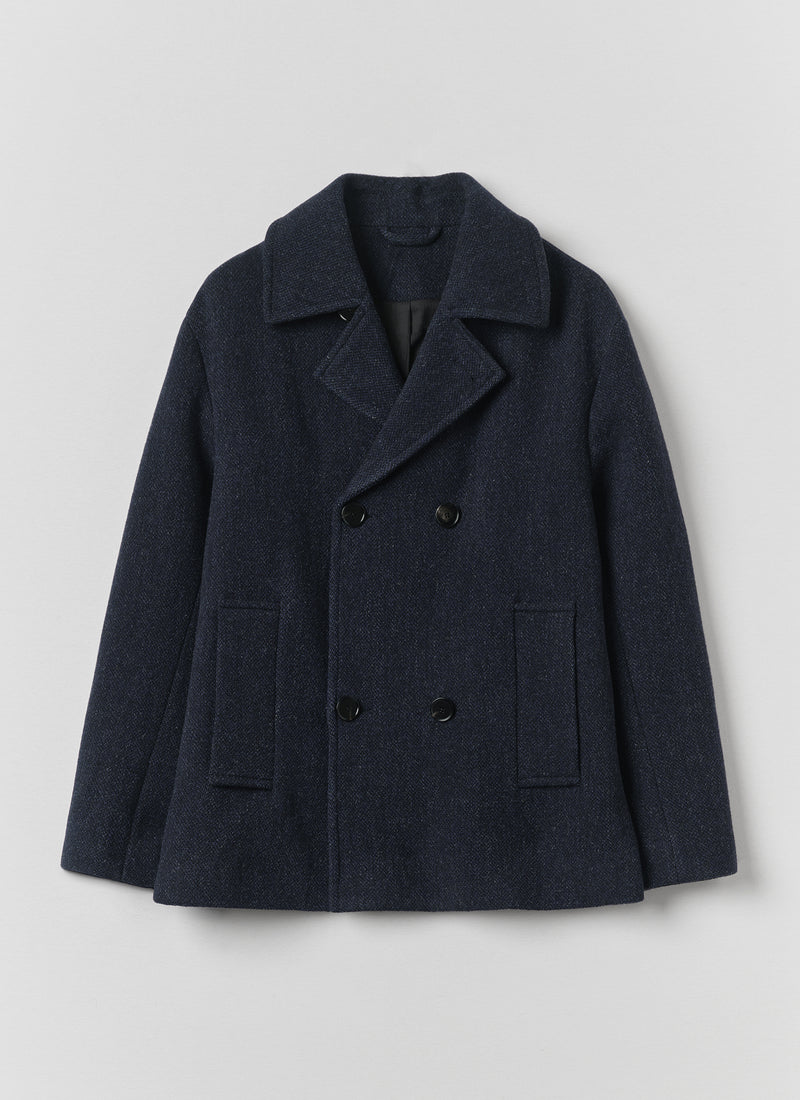 Double Breasted Wool Peacoat | Navy