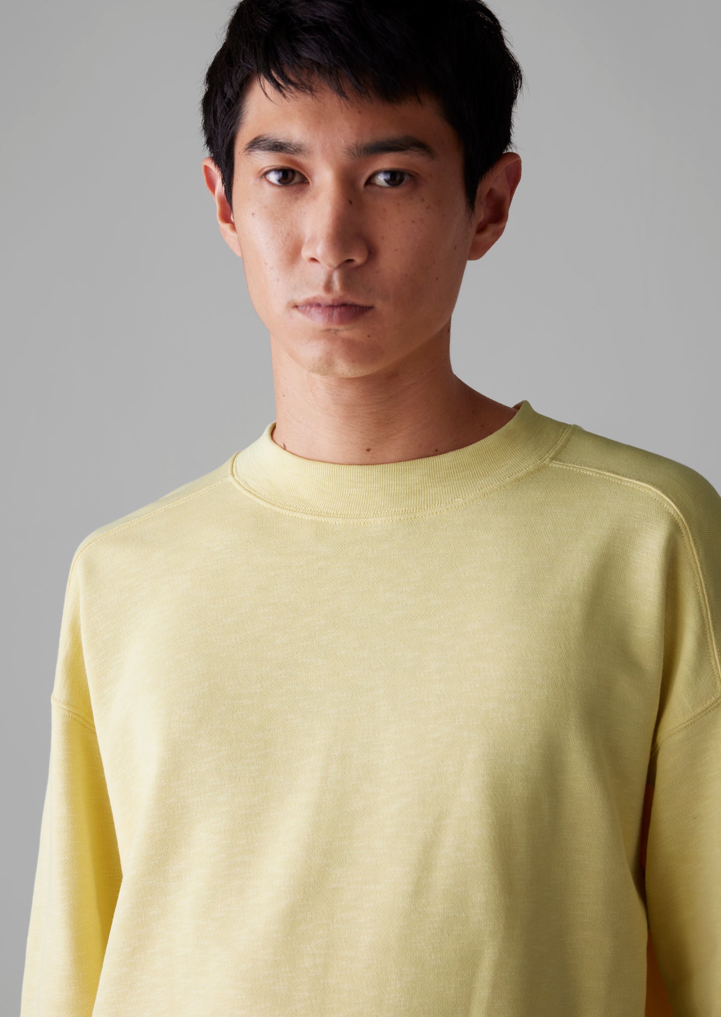 Dropped Shoulder Loopback Jersey Sweatshirt | Yellow