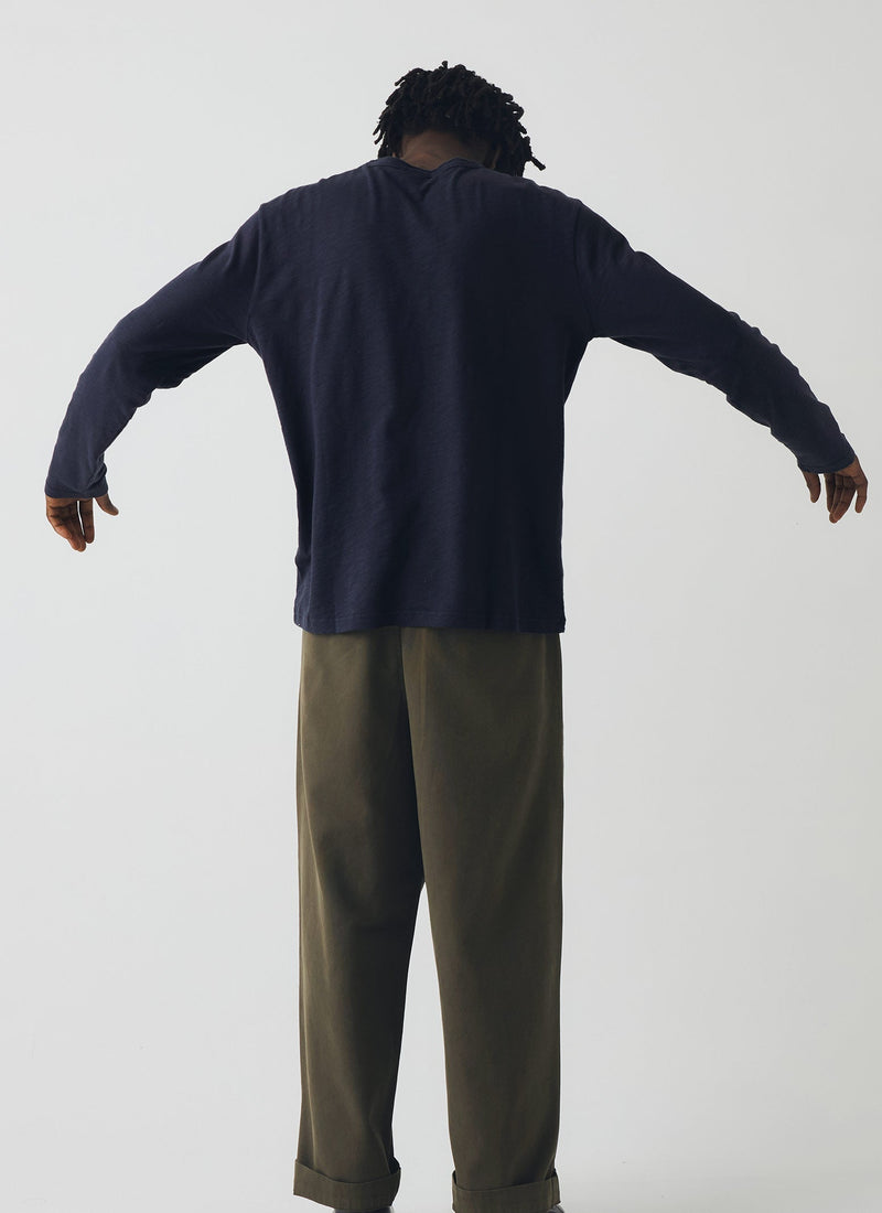 Frank Cotton Long Sleeve Tee | Prussian Blue