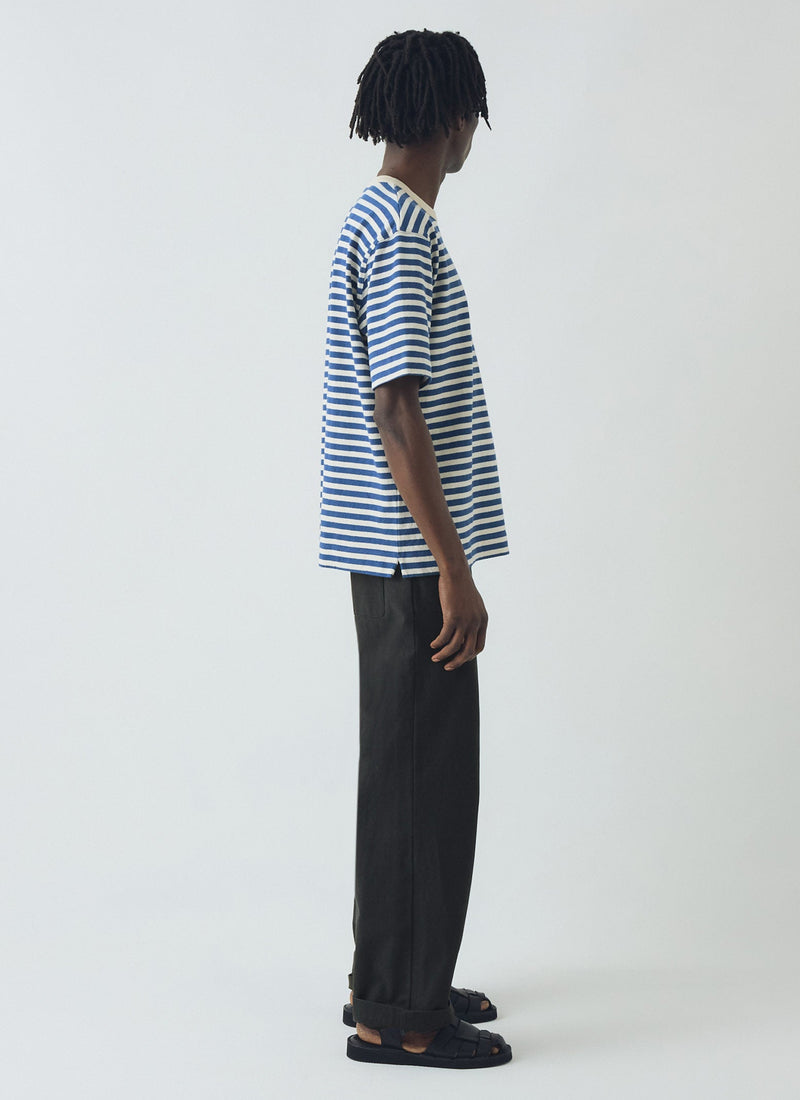 Bold Stripe Relaxed Tee | Delft/Ecru
